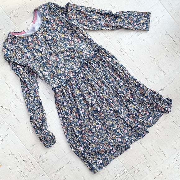 Rewind Retro 90s Navy Blue Knit Ditzy Floral Mini Dress M Grunge Cottage Core - Picture 2 of 5